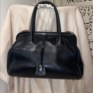 Prada  Doctors black Leather bag with  Silver hardware